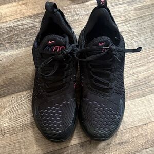 Nike Women's Black Running Sneakers with Pink Accents